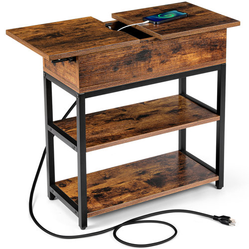 17 Stories Lucertia 23.6'' Tall End Table and BuiltIn Outlets